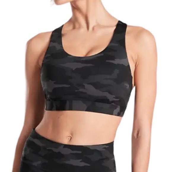Athleta Other - Athleta Black Camo Print Ultimate Racerback Sports Bra